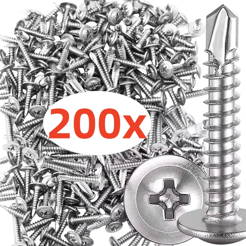 M4.2 Stainless Steel Self-Tapping Screws Phillips Truss Head Self-Tapping Screws Nixie 200PCS M4.2x32mm