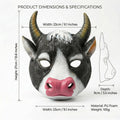 3D Cow Half Face Mask – Cosplay Carnival Halloween Costume Costume Party Mask Nixie WHITE
