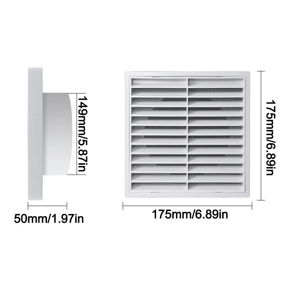 Square Air Vent Grille Cover 4–8 In | Aluminum Fiber Mesh Vent Grille Cover Nixie White-6in