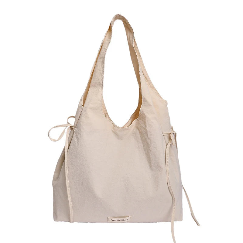 Large Capacity Korean Canvas Tote Bag – Lace-Up Women's Bag Canvas Tote Bag Nixie