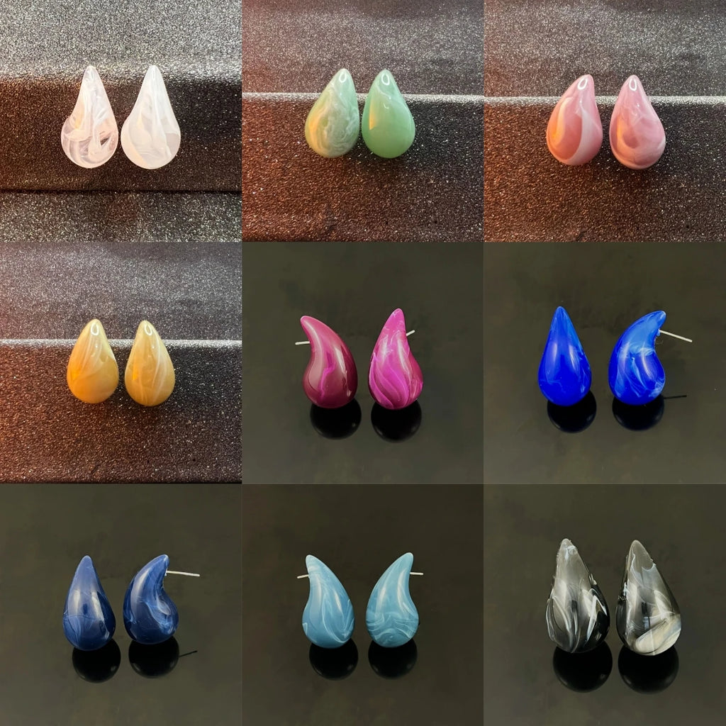 Women's Acrylic Waterdrop Stud Earrings – Lightweight Fashion Stud Earrings Nixie