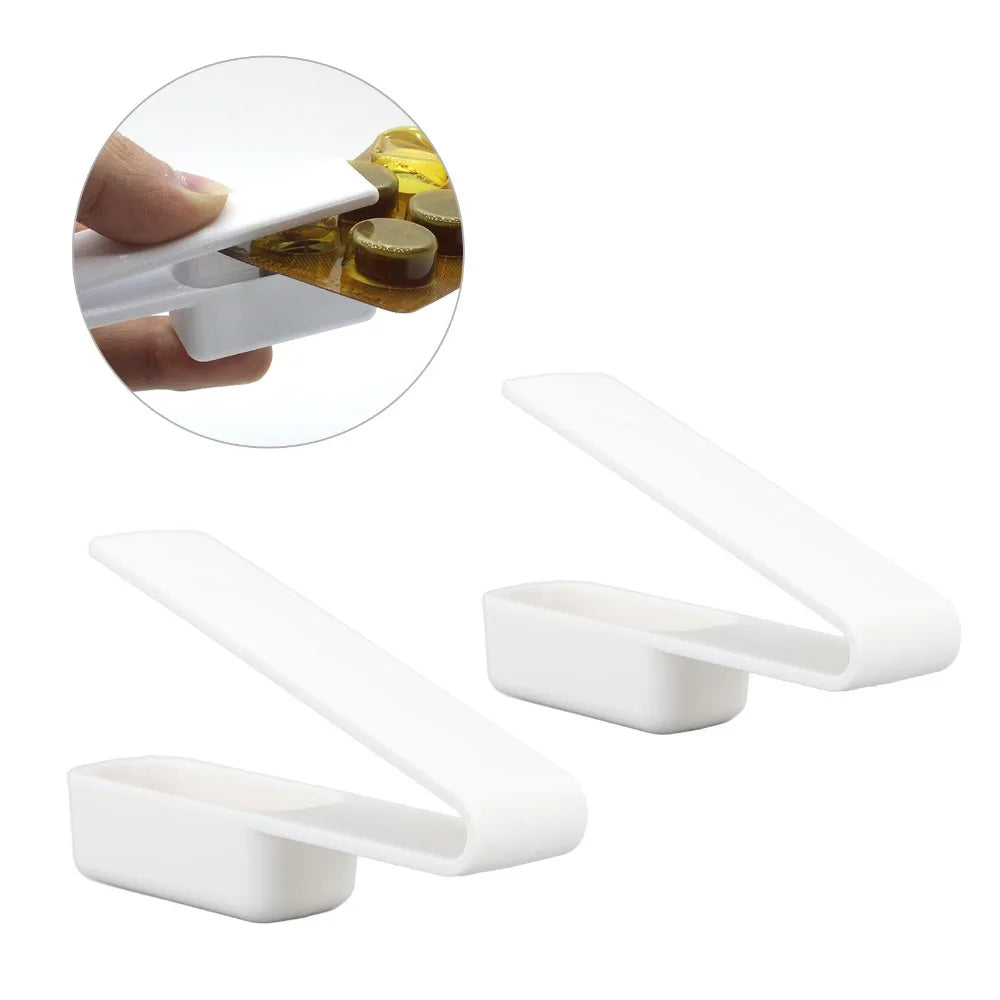 2Pcs Portable Contactless Pill Dispenser & Tablet Box Set Pill Dispenser Box Nixie