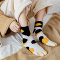 Women's Cat Paw Knee-High Winter Socks – Thick Cotton 2 Pairs
