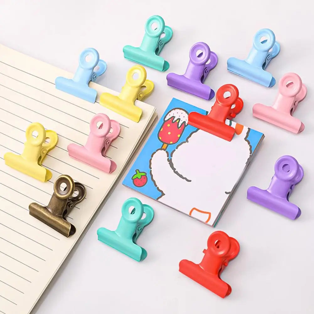 8-Pack Macaron Metal Binder Clips – Round Tail Safety Design Metal Binder Clips Nixie