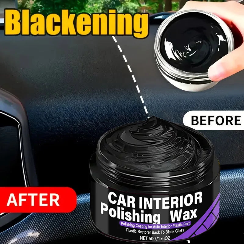 Car Plastic Restorer Black Gloss Wax – Interior & Panel Coating Auto Plastic Restorer Nixie