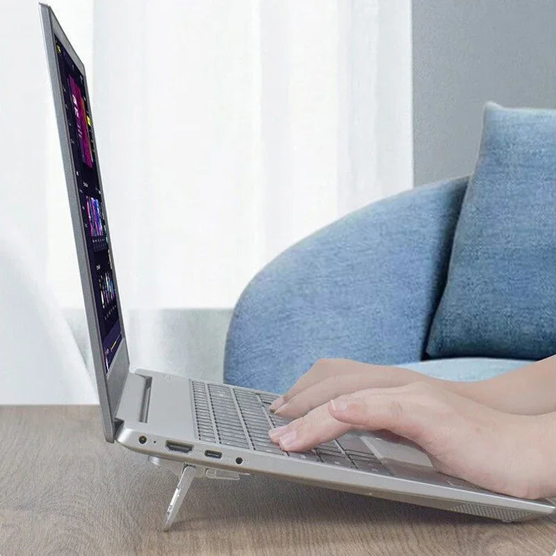 2PCS Foldable Laptop Stand Self-Adhesive Adjustable Notebook Riser