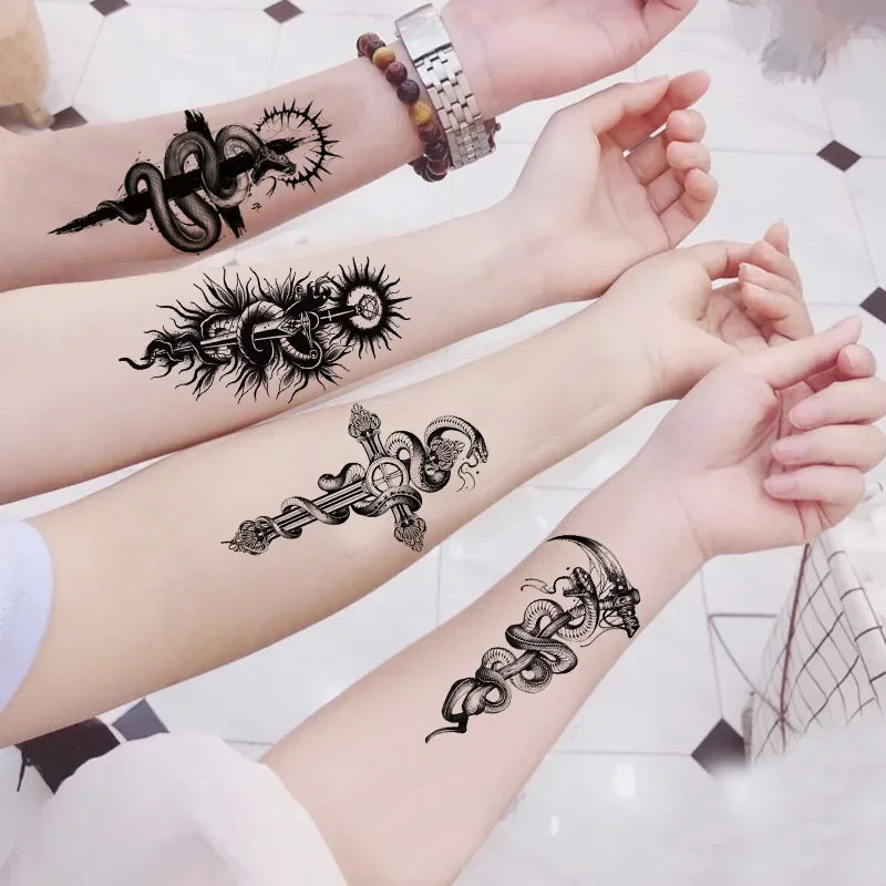 Mandala Henna Whale Feather Temporary Tattoo Stickers | Body Art Temporary Tattoo Sticker Nixie