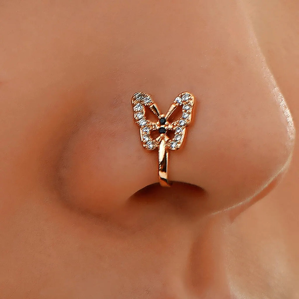 Clip-On U-Shaped Nose Stud No Piercing Zirconia | Nixie Clip-On Nose Stud Nixie