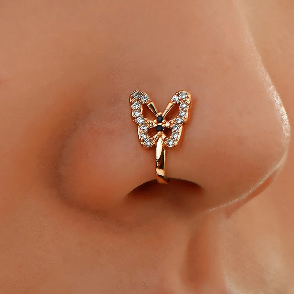 Clip-On U-Shaped Nose Stud No Piercing Zirconia | Nixie Clip-On Nose Stud Nixie
