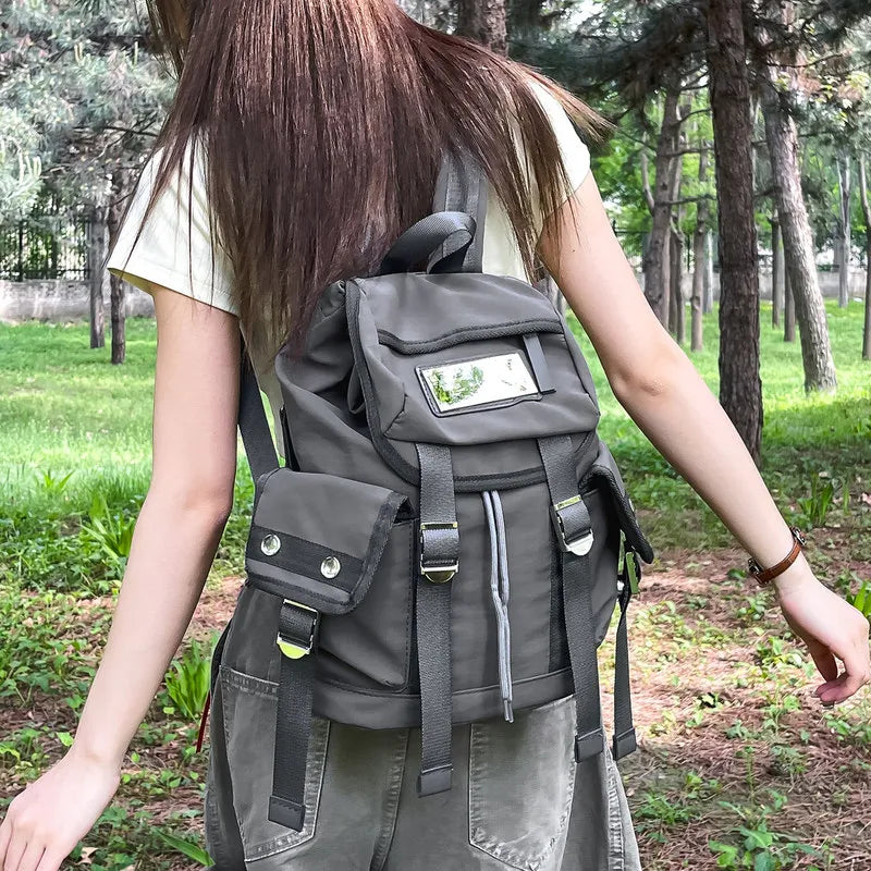 Korean Niche Multi-Pocket Nylon Fashion Backpack | Nixie Fashion Backpack Nixie