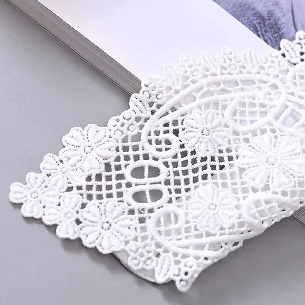 Lace Floral Detachable Collar – Black & White Women's Trim Detachable Lace Collar Nixie