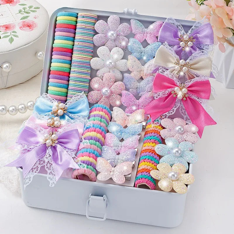 177-Piece Kids Hair Accessories Set – Colorful Bows & Clips Kids Hair Accessories Nixie