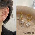 Sparkling Zircon Drop Hoop Earrings – 14K Gold Plated Women Drop Hoop Earrings Nixie XL1553-23