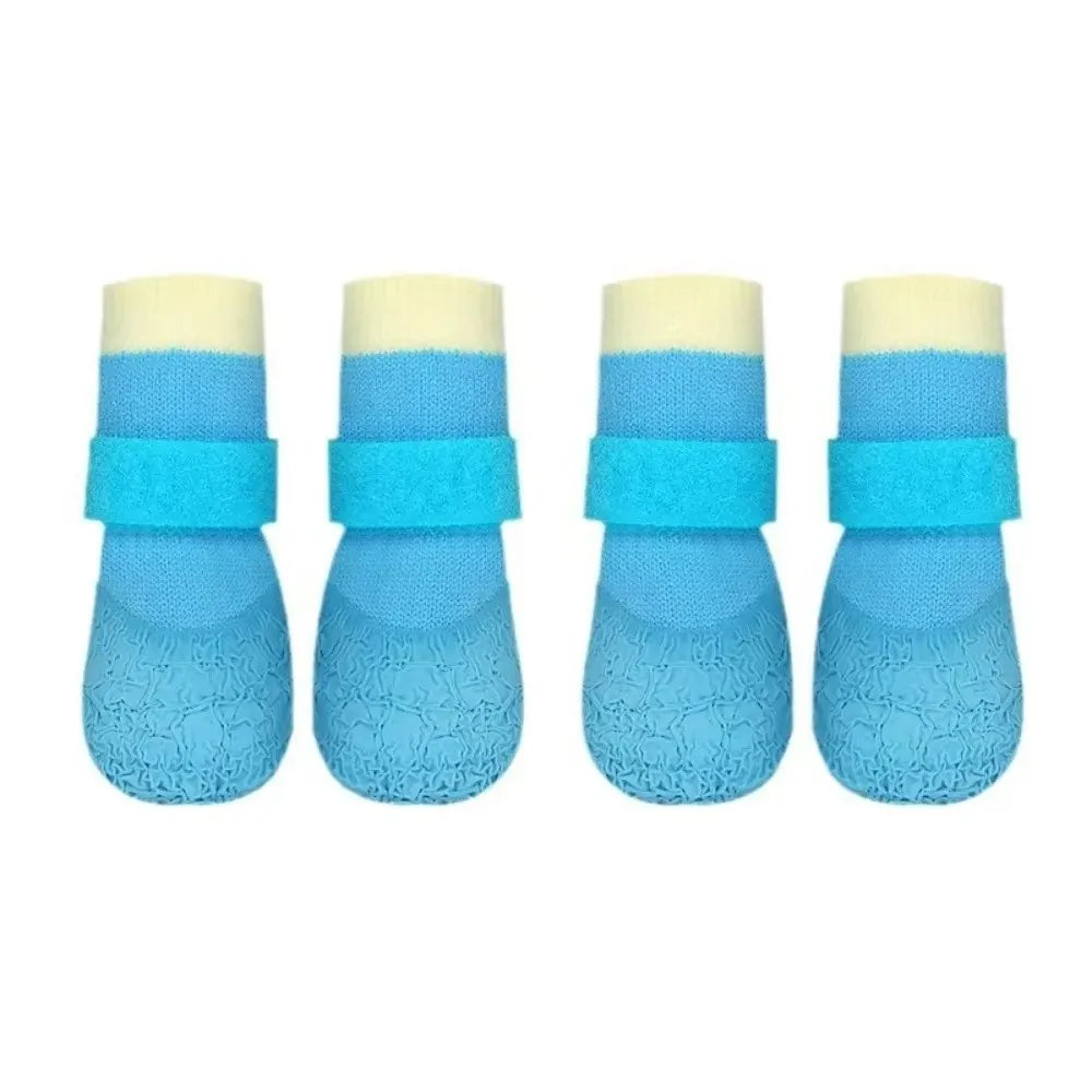 4Pcs Non-Slip Waterproof Dog Shoes – Breathable Puppy Boots Dog Boots Nixie Blue-S