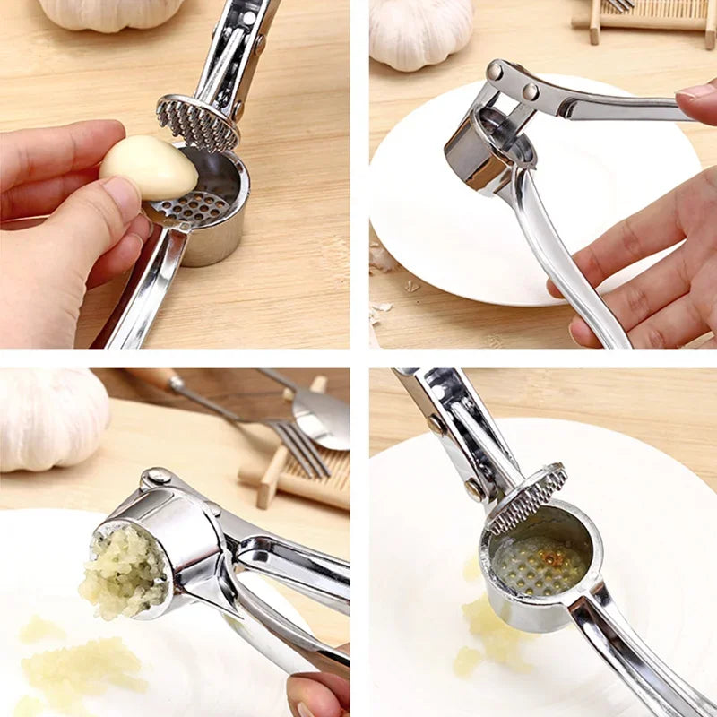 Zinc Alloy Manual Garlic Press Crusher & Mincer – Easy Clean Garlic Press Nixie