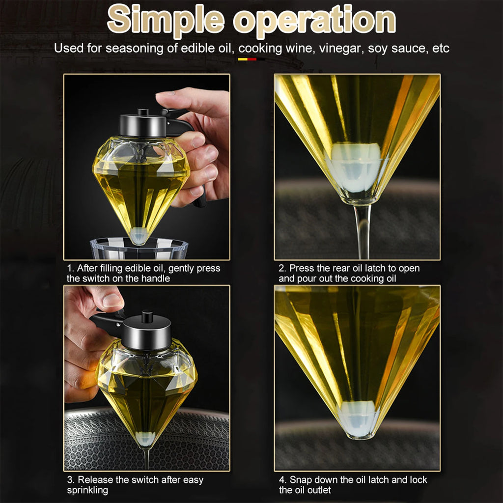 Diamond Glass Honey Dispenser 200ml – Drip-Free Trigger Jar Honey Dispenser Jar Nixie