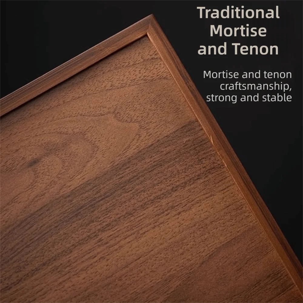 Rectangular Bamboo Serving Tray with Handles – Walnut Color