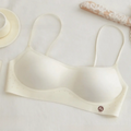 Women's Seamless Wireless Bra – Breathable Low-Neck Daily Wear Wireless Seamless Bra Nixie White-70AB