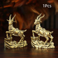 Feng Shui Brass Goat Figurine Lucky Zodiac Desktop Ornament Decorative Figurine Nixie Default Title