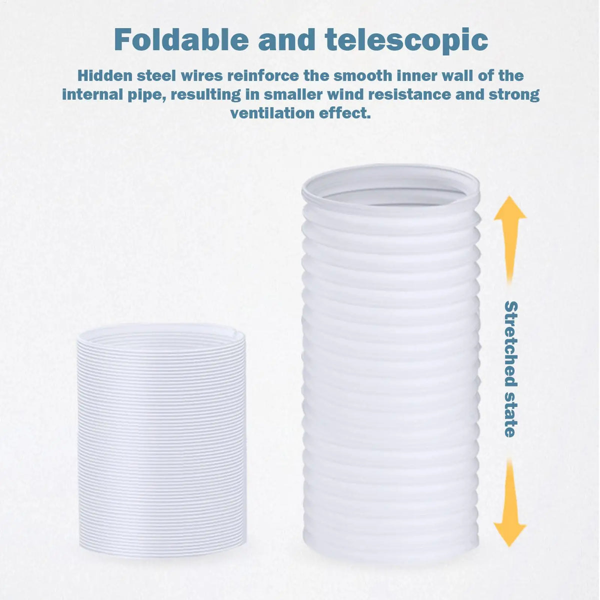 Portable AC Exhaust Hose 1.5/2/3M Corrugated Window Vent Kit
