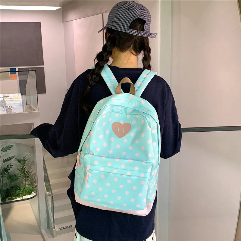 Cute Polka Dot Backpack Teen Girls School Travel Rucksack Girls School Backpack Nixie
