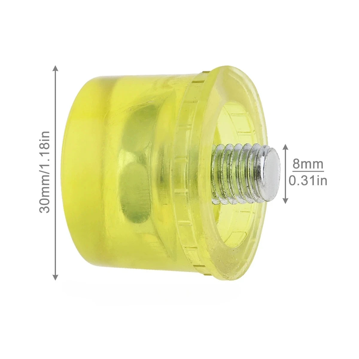 Rubber Mallet Head Replacement 30/35/40mm Double-Faced Nylon Cap Mallet Head Replacement Nixie 30mm