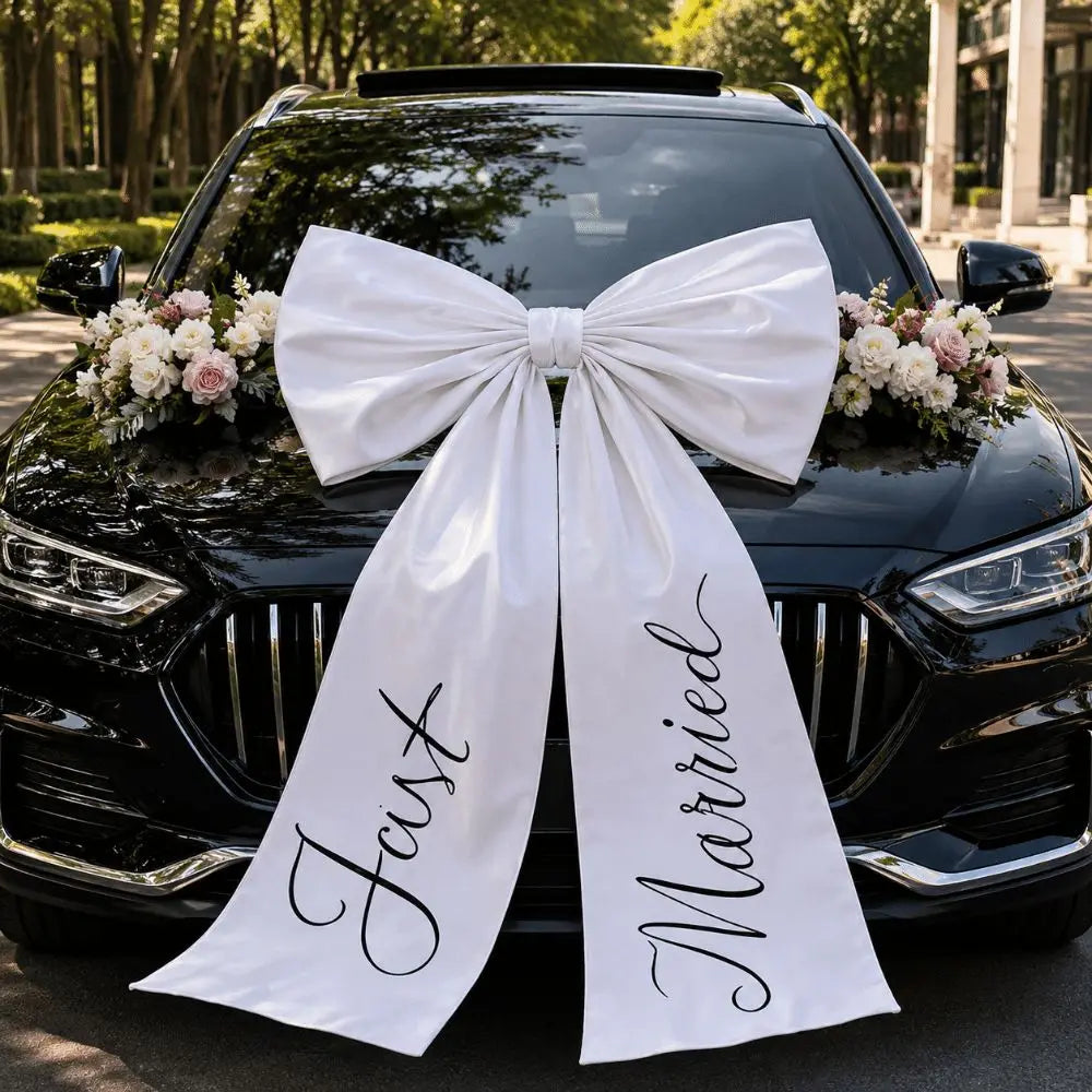 Large Wedding Car Bow – Elegant Ribbon Bridal Car Decoration Wedding Car Decoration Nixie