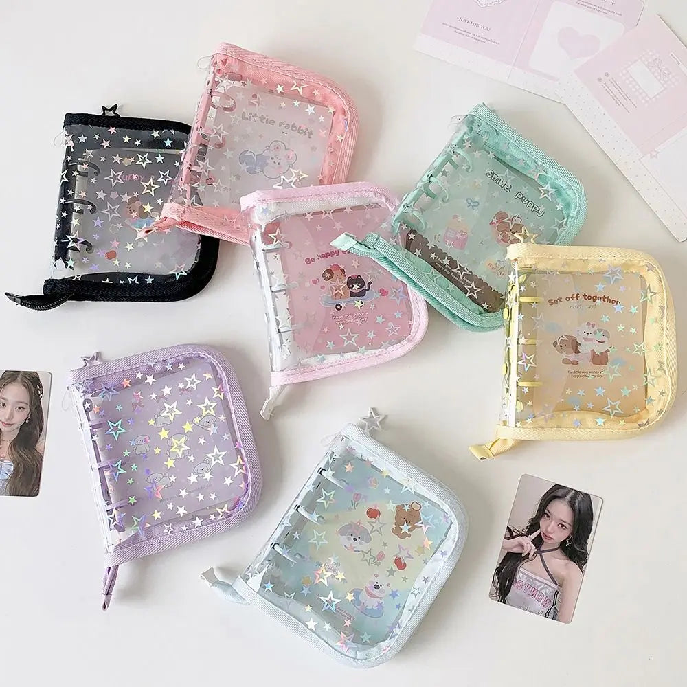 A8 Kpop Photocard Binder | Star Glitter PVC Loose-Leaf Album