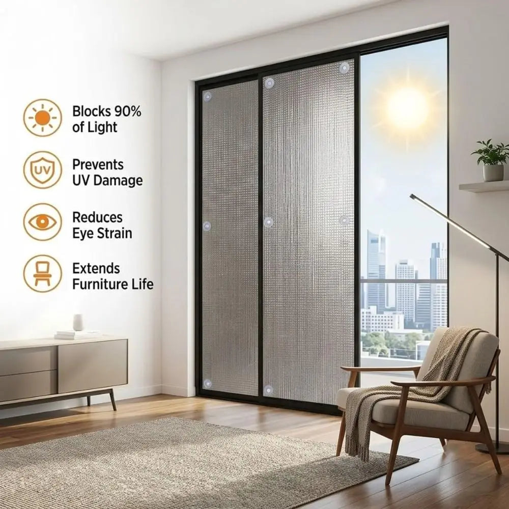 Aluminum Foil Window Insulation Film | Anti-UV Sun Shade Window Insulation Film Nixie