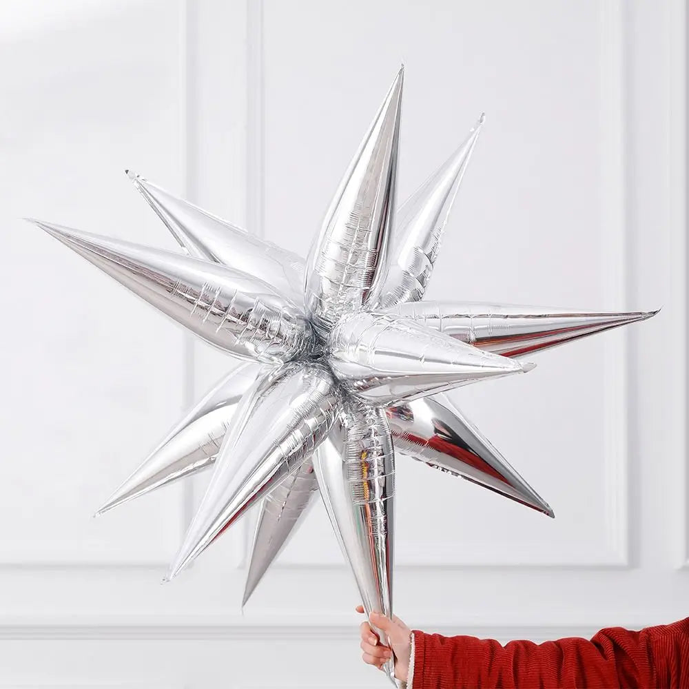 12pcs Pearl Starburst Foil Balloons for Party & Wedding Decor Party Foil Balloons Nixie silver