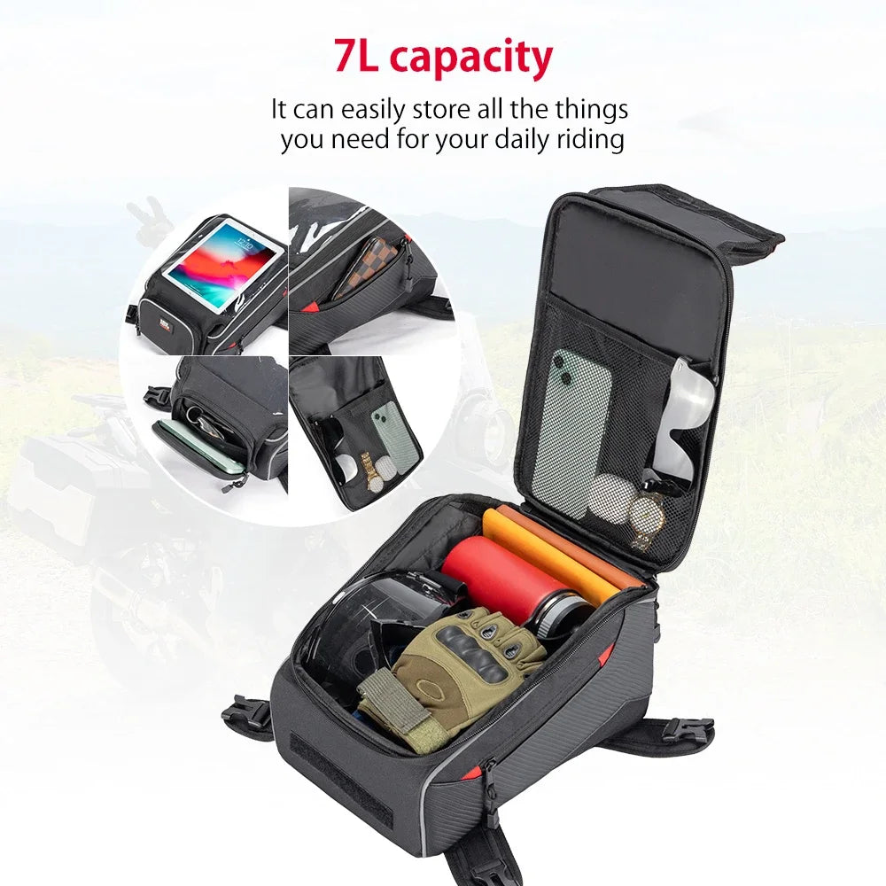 KEMITOUR Motorcycle Tank Bag Waterproof Touchscreen Universal Motorcycle Tank Bag Nixie