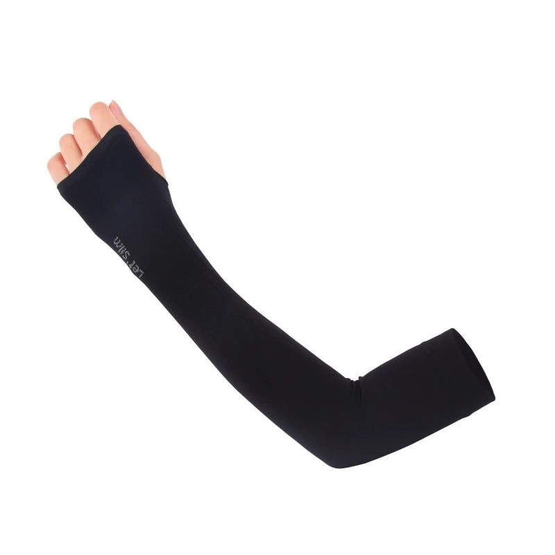 Ice Silk UV Arm Sleeves – Unisex Fingerless Sun Cover Cycling Arm Sleeves Nixie
