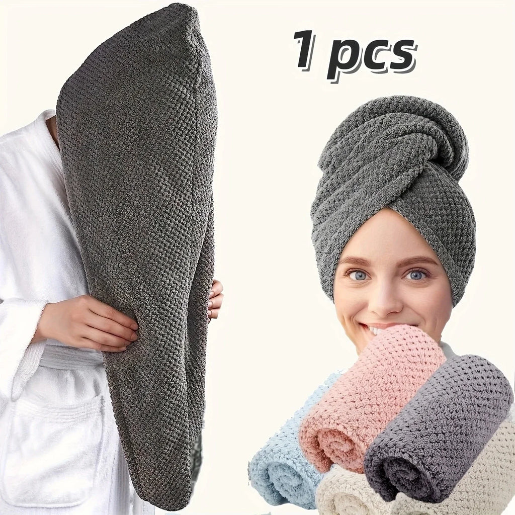 Microfiber Hair Towel Wrap with Elastic Strap | Quick Dry Microfiber Hair Wrap Nixie