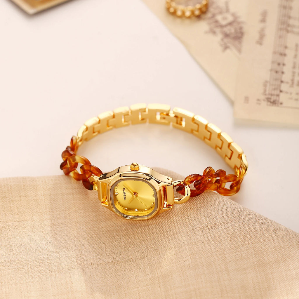 REBIRTH Women's Retro Quartz Watch | Light Luxury Fashion Women's Quartz Watch Nixie