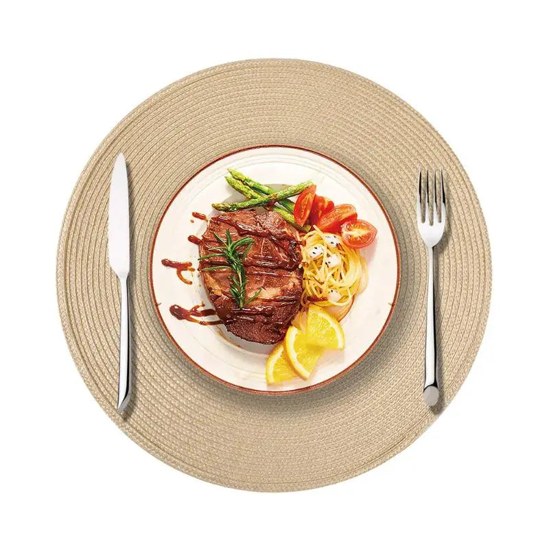Round 38cm Woven Christmas Placemat – Heat-Resistant Table Mat