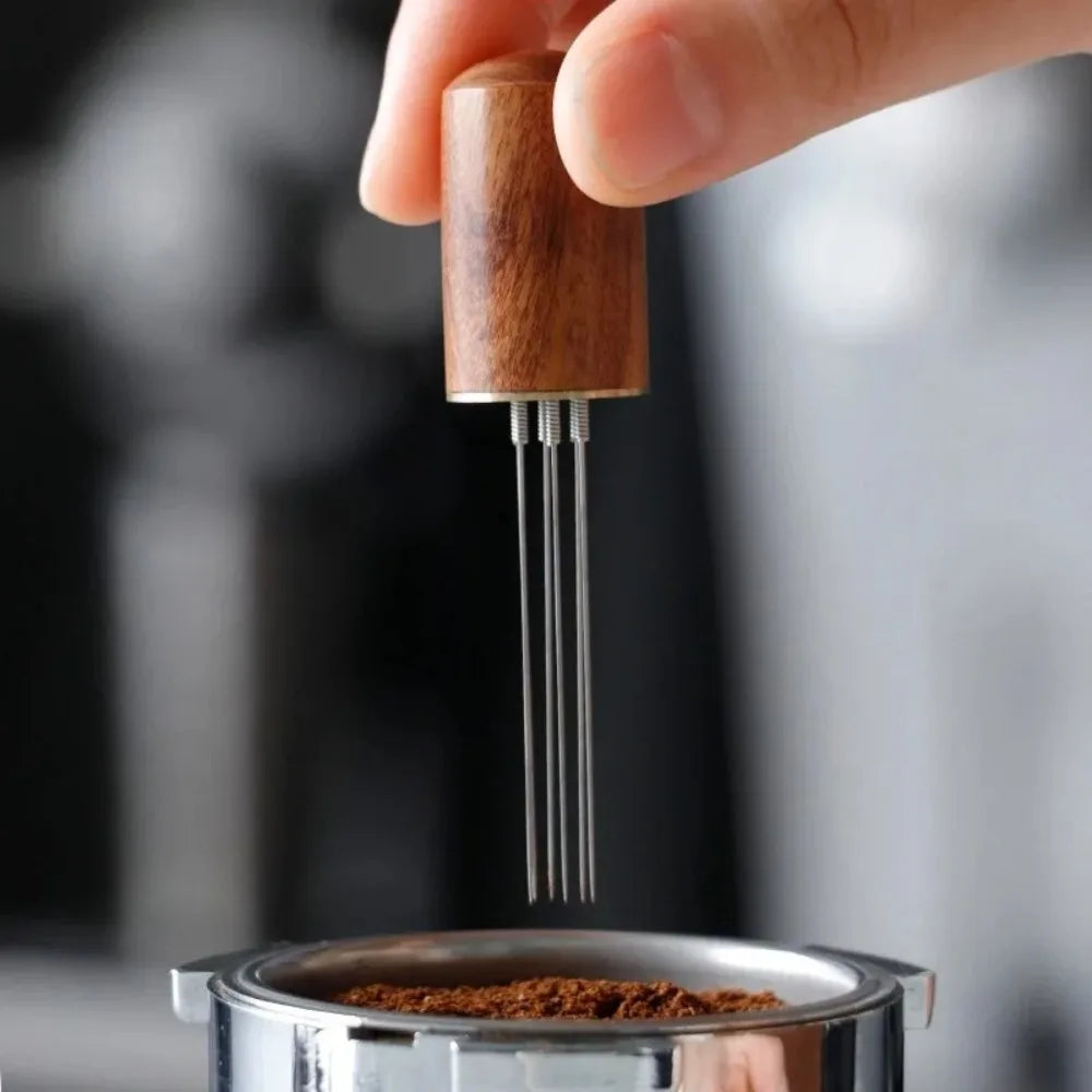 FEB.WIND Espresso Tamper & Coffee Distributor – Wood Handle Espresso Tamper Tool Nixie