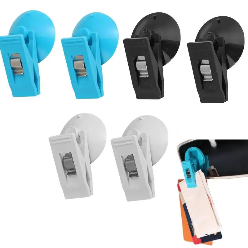 4pcs Car Suction Cup Clips – Sunshade, Card & Glasses Holder Car Suction Cup Clip Nixie