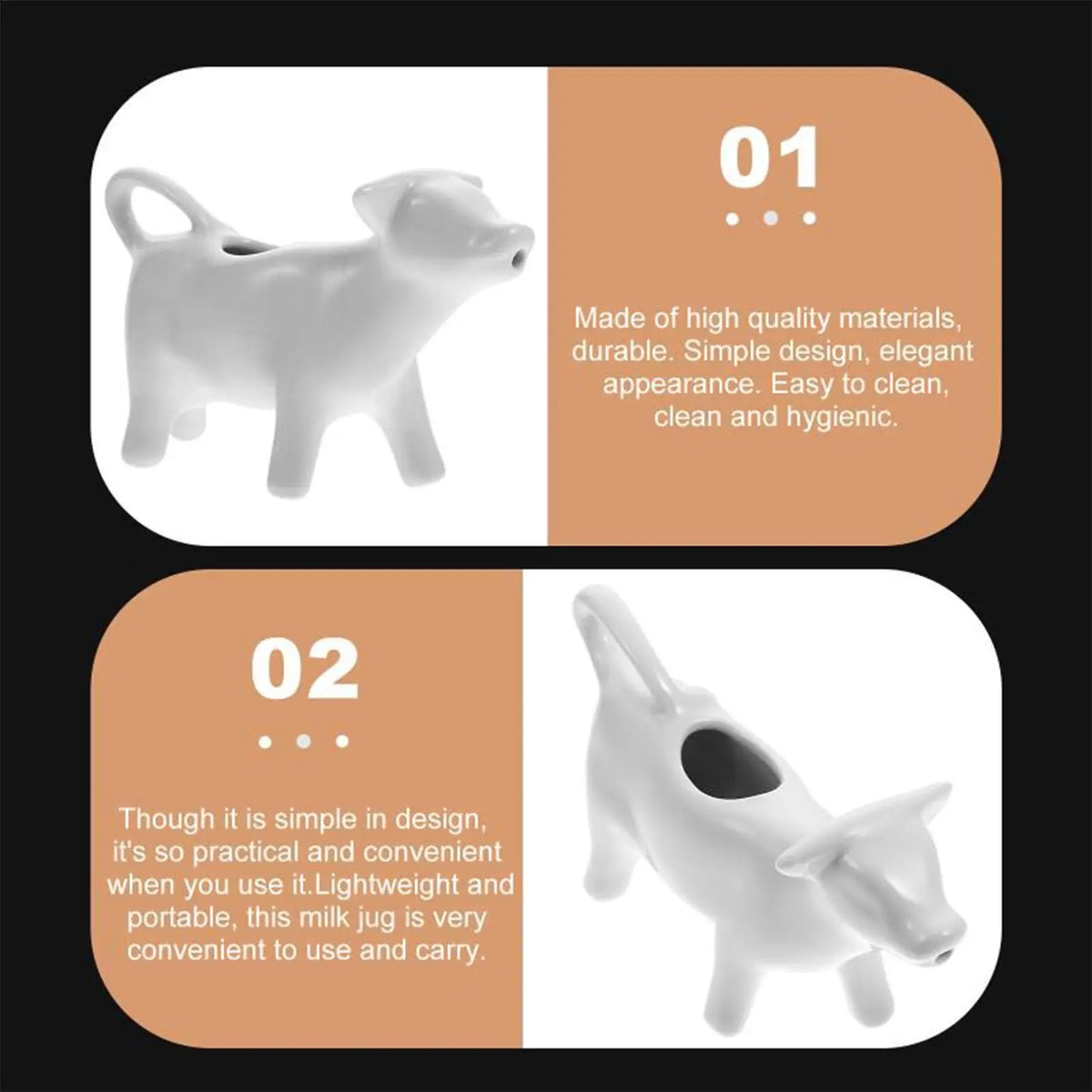 Cow Ceramic Creamer Jug – Milk, Syrup & Sauce Pourer Ceramic Creamer Pitcher Nixie