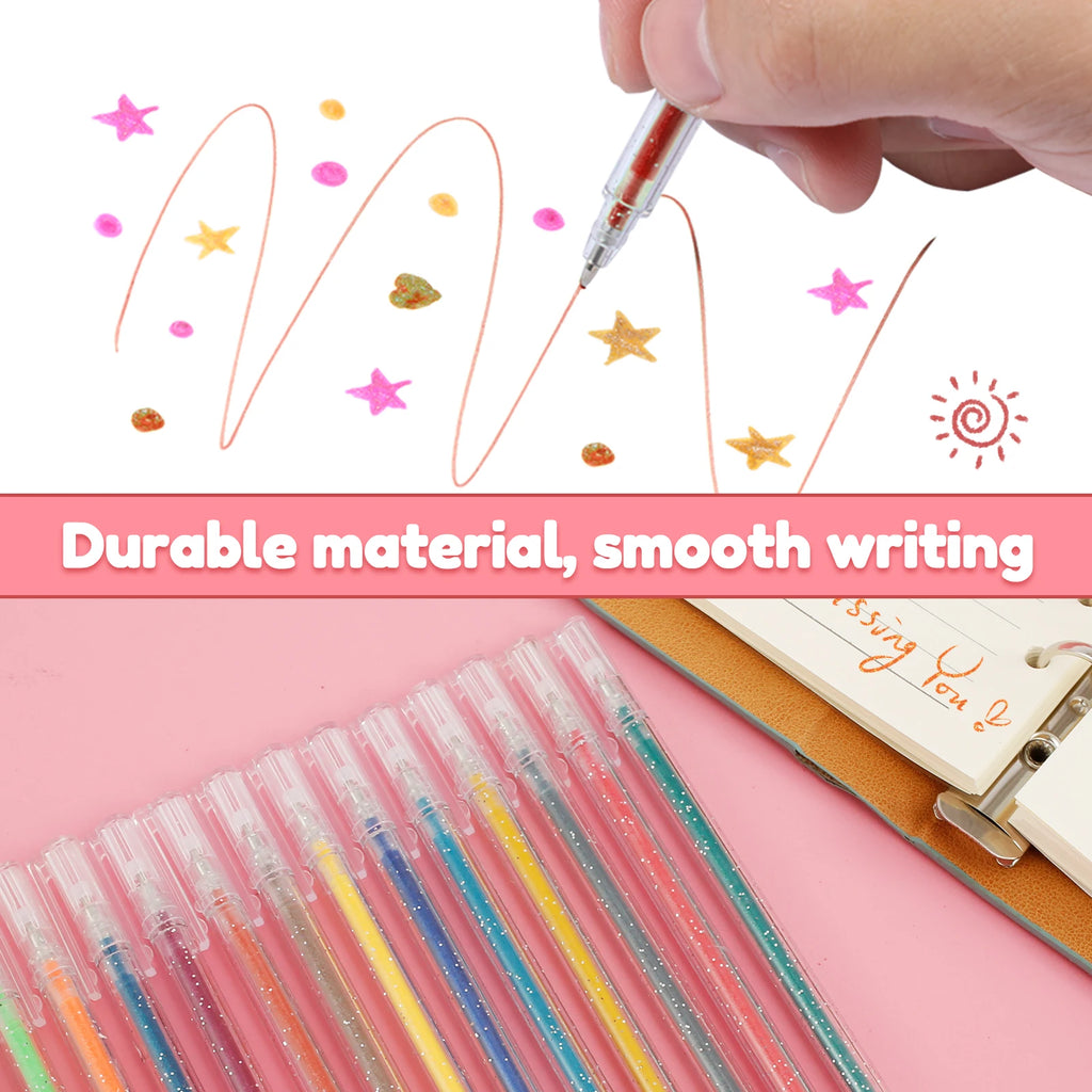 Glitter Gel Pen Set – 18 & 36 Neon Colors for Kids & Adults Glitter Gel Pen Set Nixie