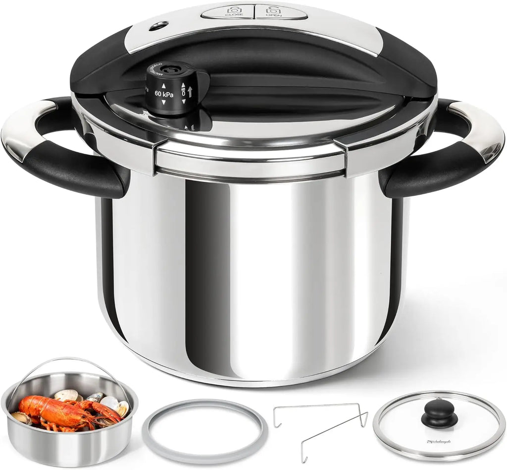 MICHELANGELO Stainless Steel Pressure Cooker 3L 6L – Induction Ready Pressure Cooker Nixie silver 3L