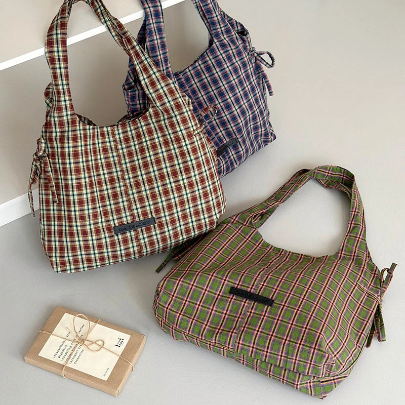 Nixie Plaid Crossbody Bag – Large Capacity Women's Tote Crossbody Shoulder Bag Nixie