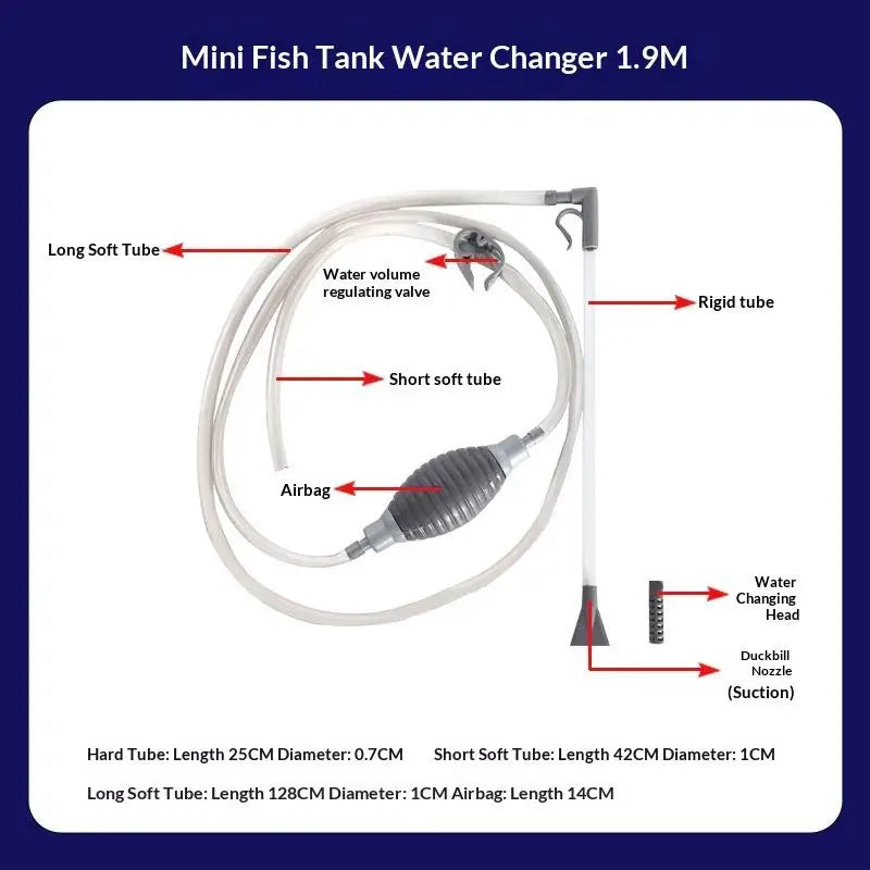 Aquarium Siphon Water Changer & Gravel Cleaner – Fish Tank Aquarium Siphon Cleaner Nixie A1