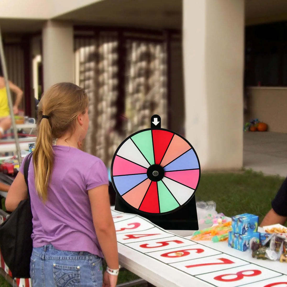 Prize Wheel Spinner with Stand – 12-Slot Erasable Roulette Prize Spin Wheel Nixie
