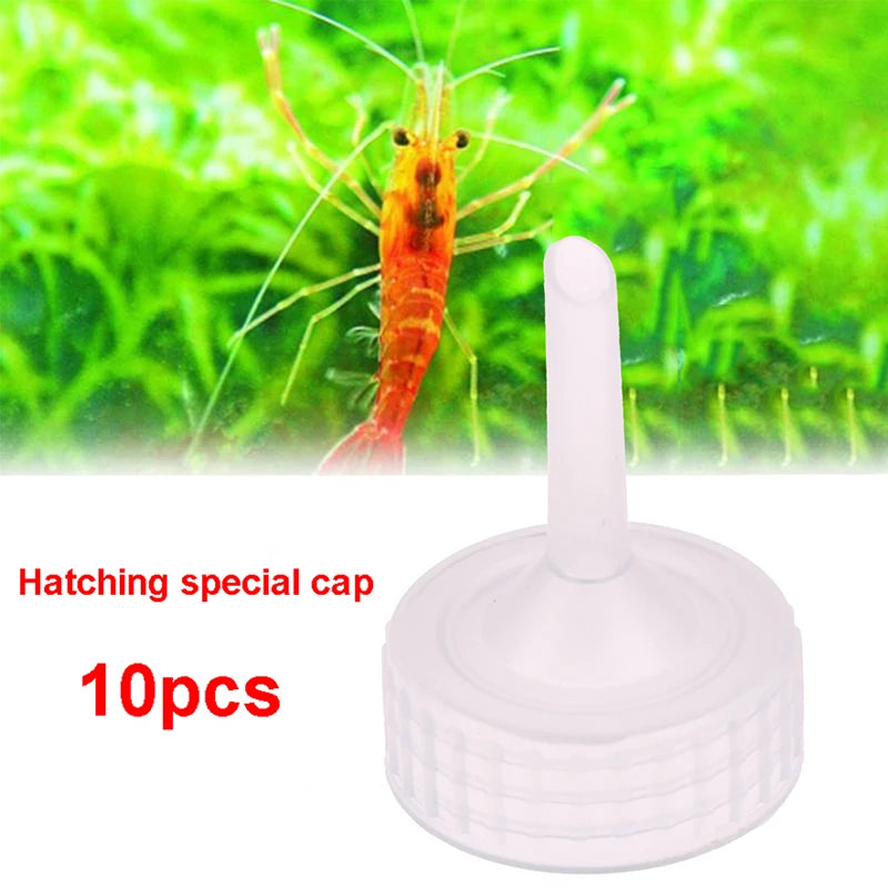 10Pcs Artemia Brine Shrimp Hatchery Bottle Cap Adapters DIY Aquarium Hatchery Caps Nixie