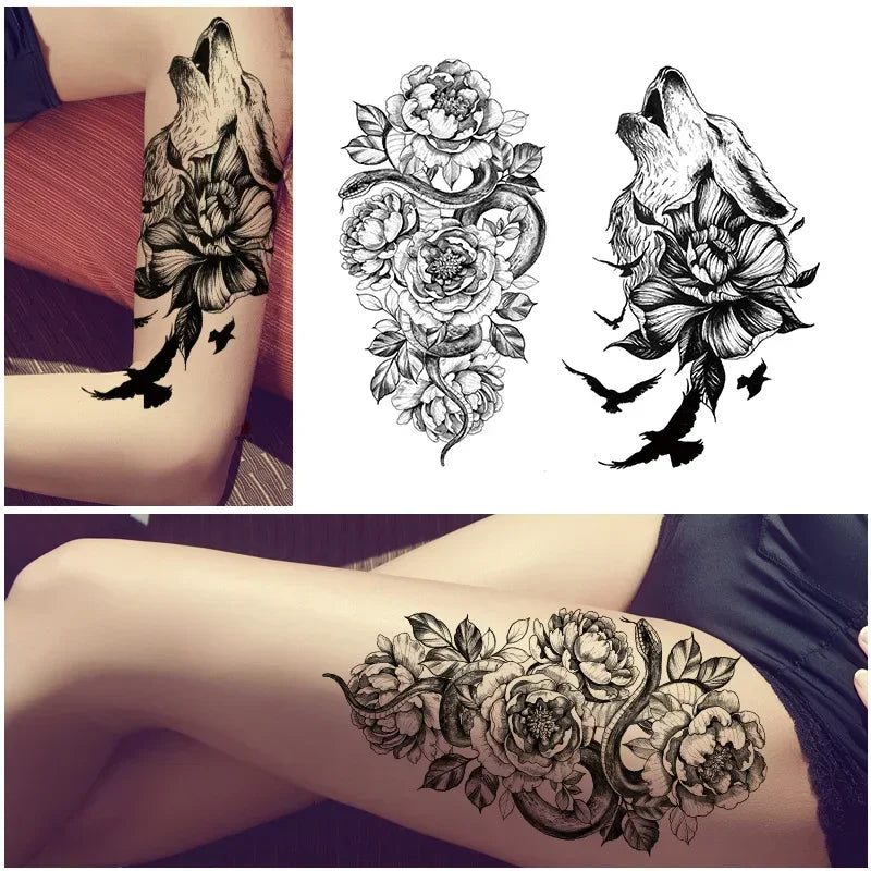 Realistic Rose Temporary Tattoo Sticker – Waterproof Floral Art Temporary Tattoo Sticker Nixie