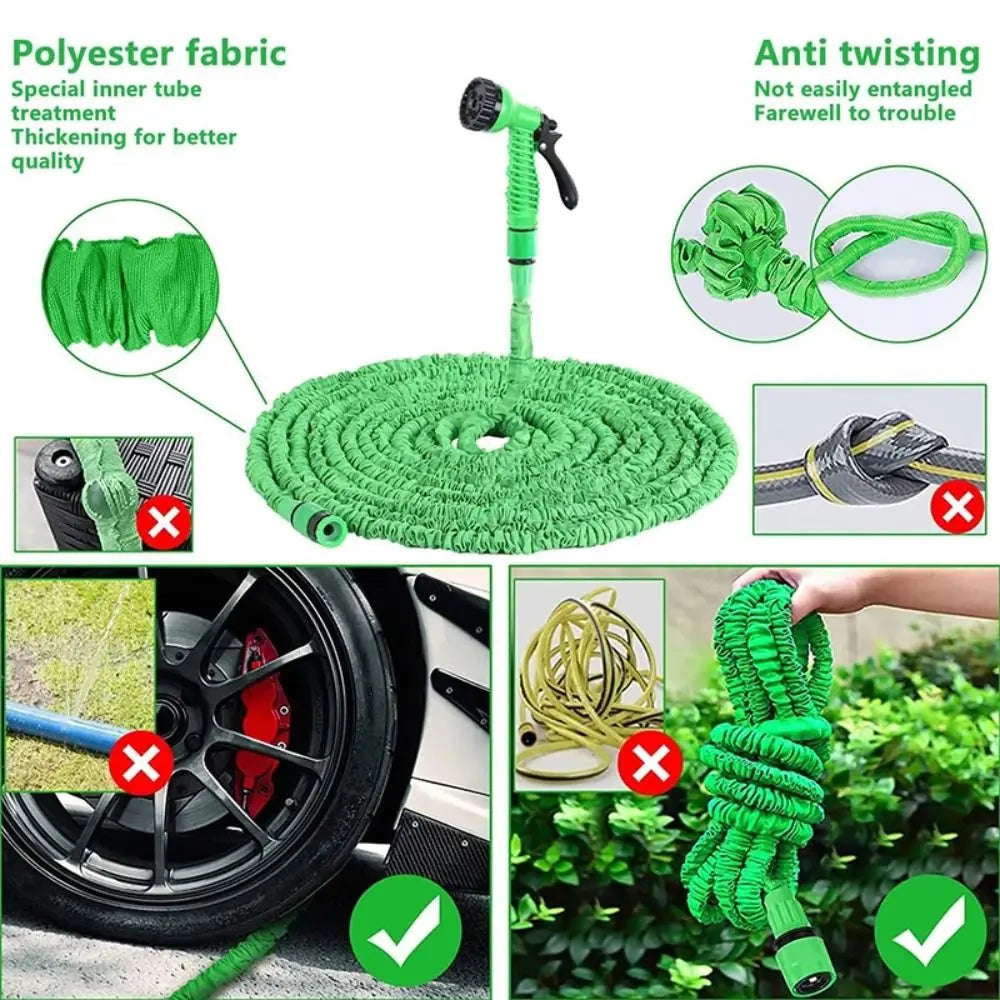 Expandable Garden Hose 25–125FT with 7-Pattern Spray Nozzle