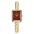 Women's Gold Square Dial Quartz Bracelet Watch – Retro Style Women's Bracelet Watch Nixie Red