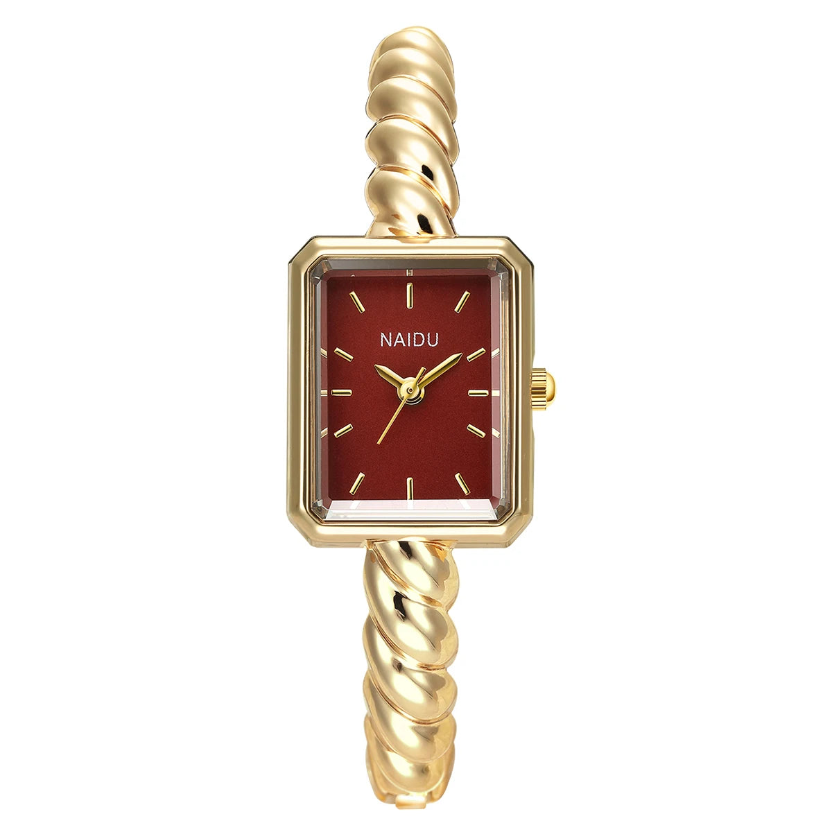 Women's Gold Square Dial Quartz Bracelet Watch – Retro Style