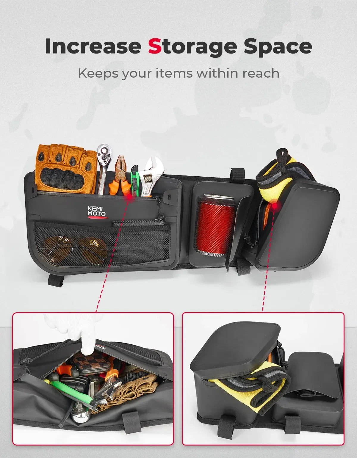 KEMITOUR IPX6 Waterproof Door Bags & Knee Pads – Maverick X3 UTV Door Storage Bags Nixie