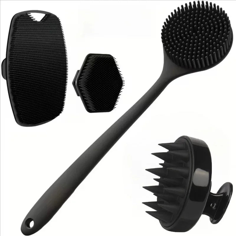 4PCS Silicone Body Scrubber Set – Exfoliating Shower Brush Kit Silicone Scrubber Set Nixie